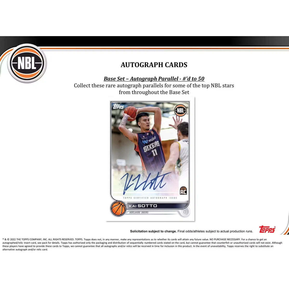 2022-23 Topps NBL Basketball Hobby Box | 20 Packs (Ships Sealed Only) | P5177612
