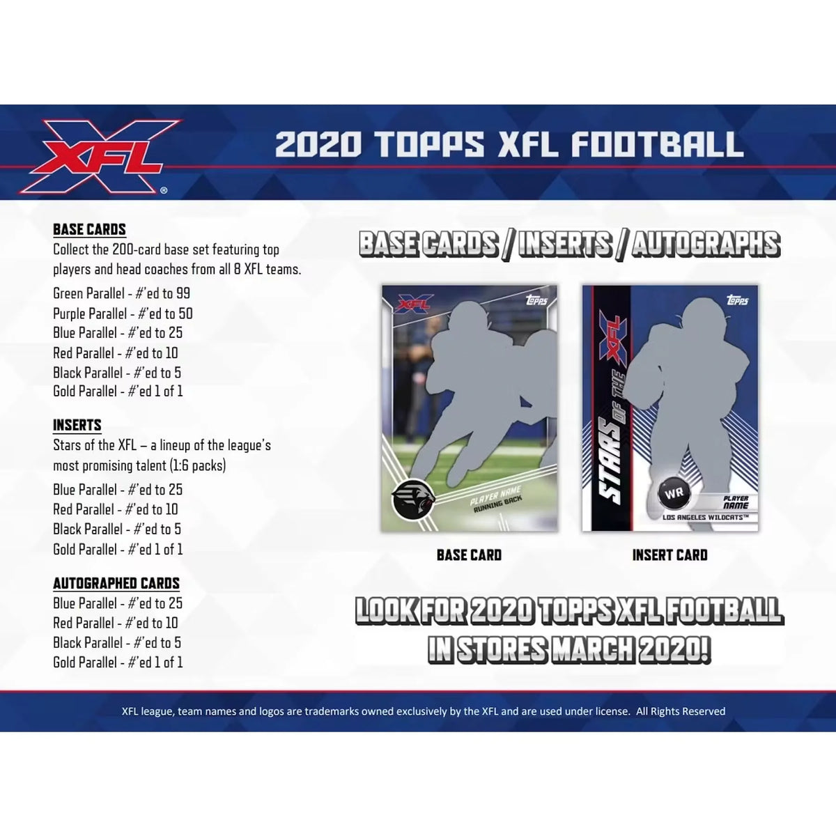 2020 Topps XFL Football Hobby Box (Ships Sealed Only) - D | P5177739