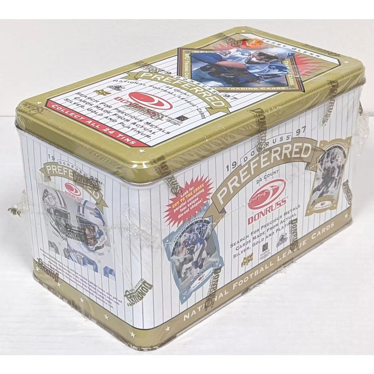 1997 Donruss Preferred Gold Football Hobby Tin | 24 Packs (Ships Sealed Only) | P5177763