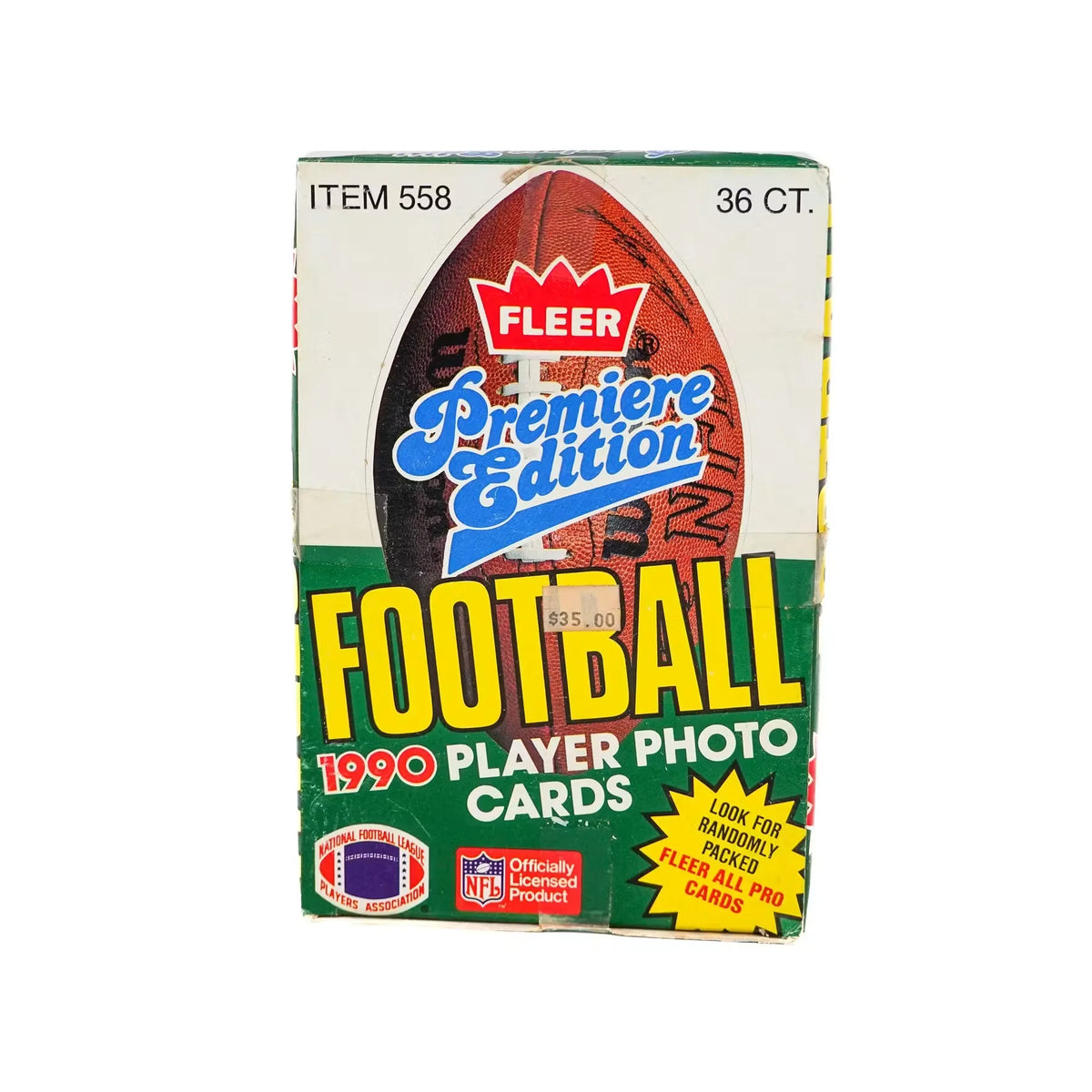 1990 Fleer Football Wax Box | 36 Packs, 15 Cards Per Pack | P5177787