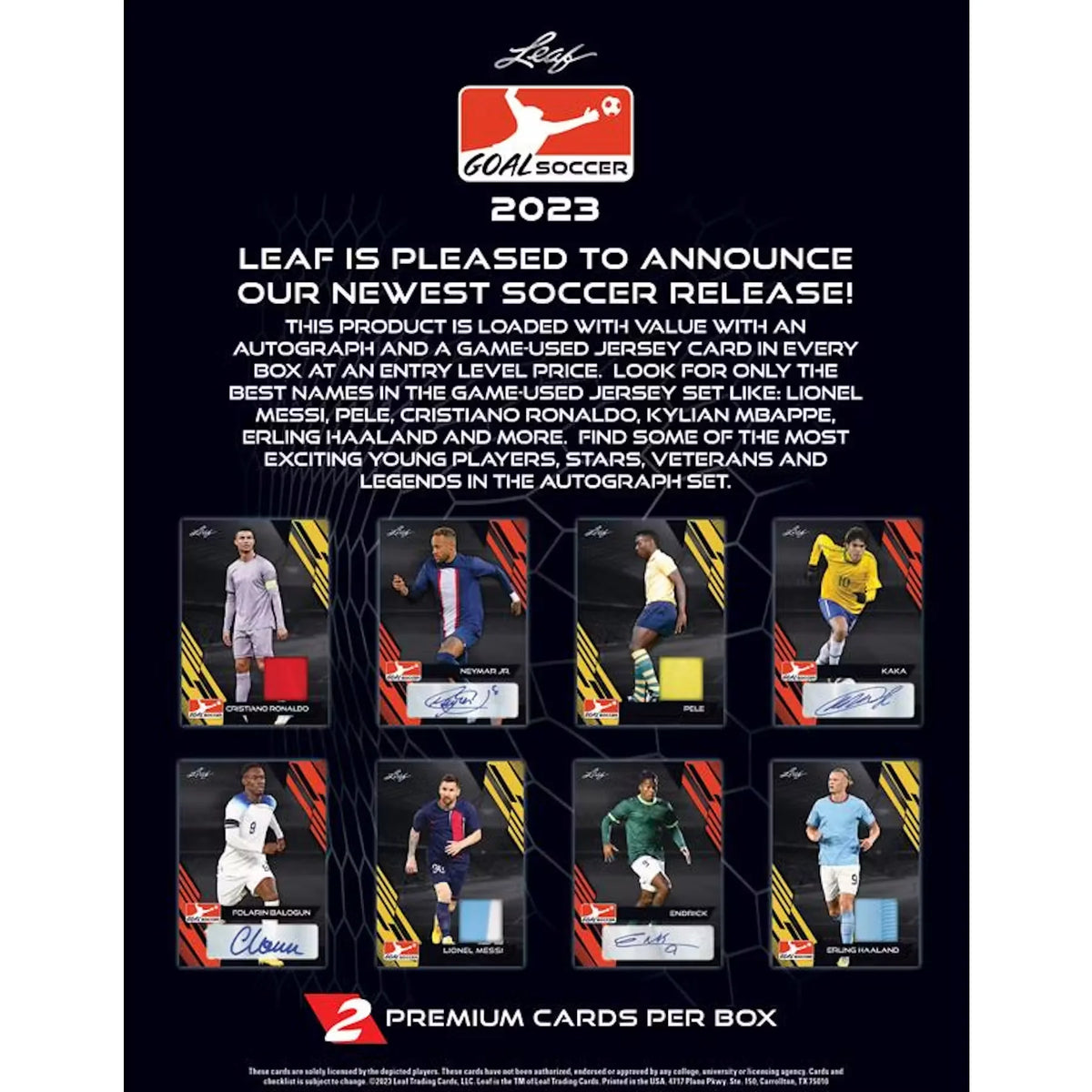 2023 Leaf Goal Soccer Hobby Box | Autograph & Game-Used Jersey | P5178013
