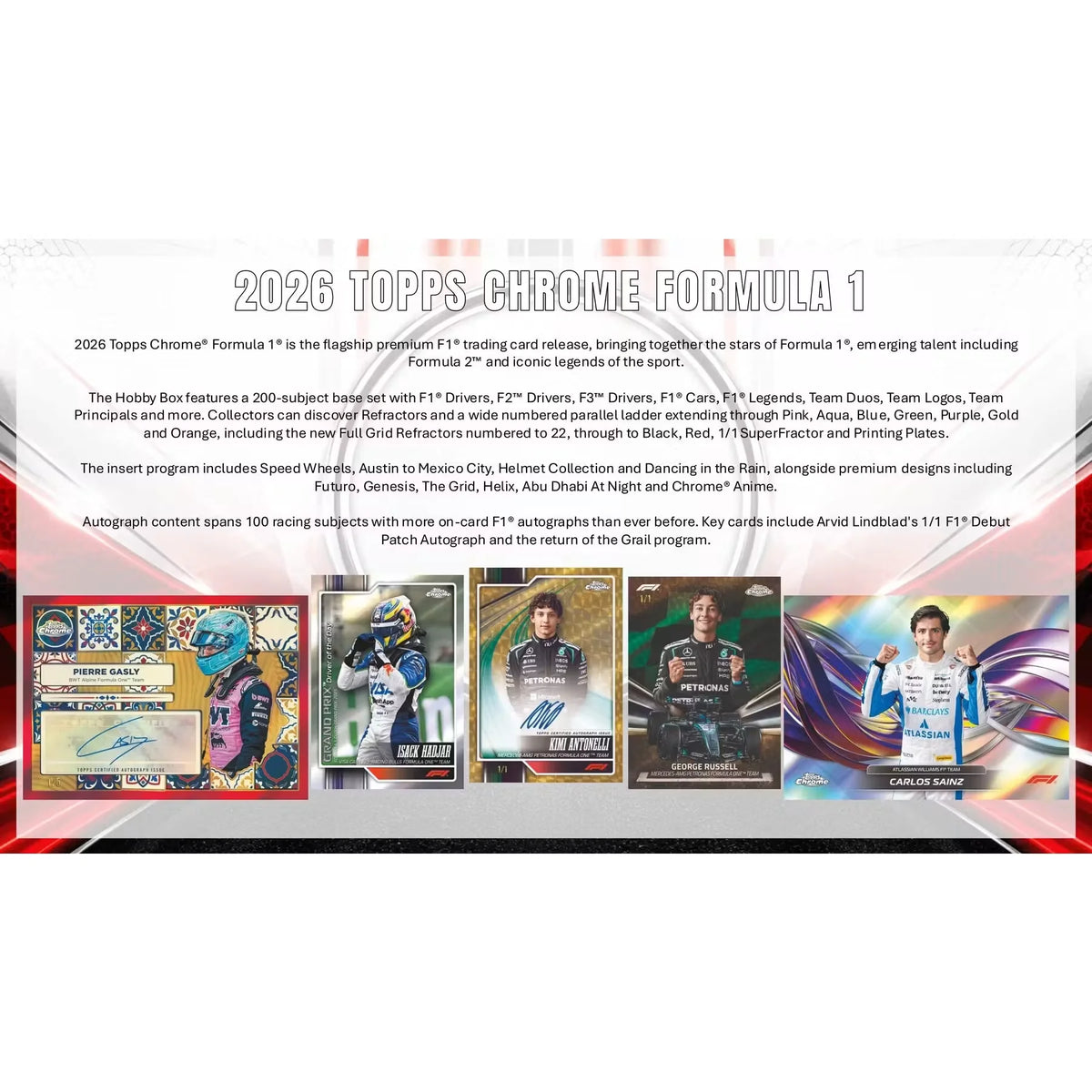 2026 Topps Chrome Formula 1 Hobby Box | Presell (Ships Sealed Only) | P5178238