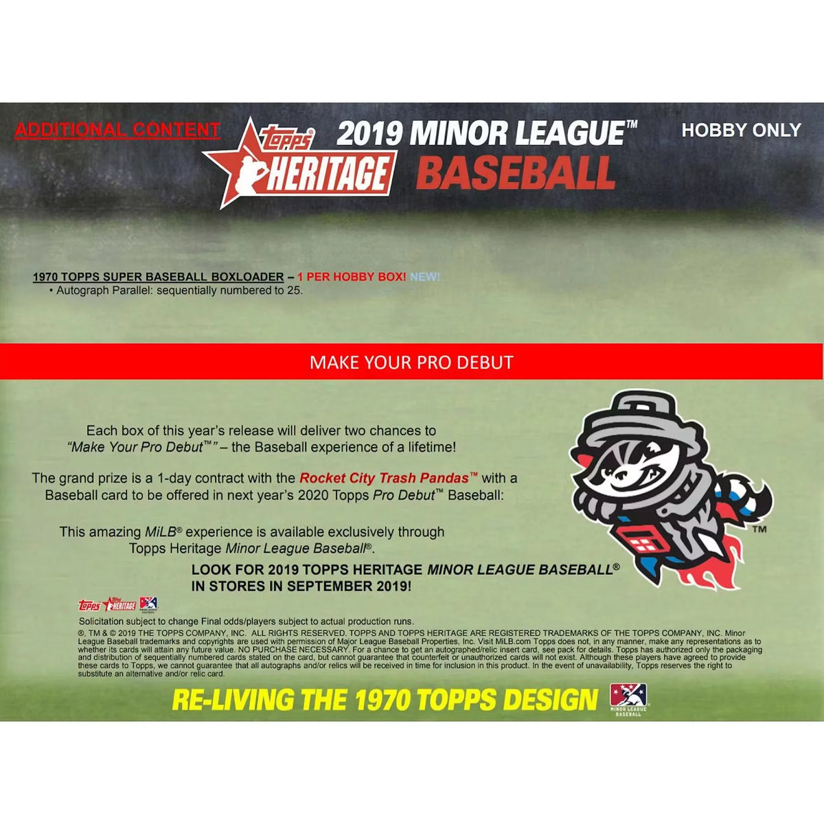 2019 Topps Heritage Minor League Baseball Hobby Box (Ships Sealed Only) - D | P5178550