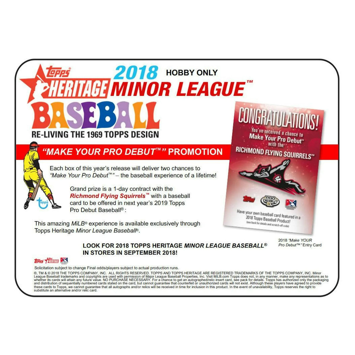 2018 Topps Heritage Minor League Baseball Hobby Box (Ships Sealed Only) - D | P5178559