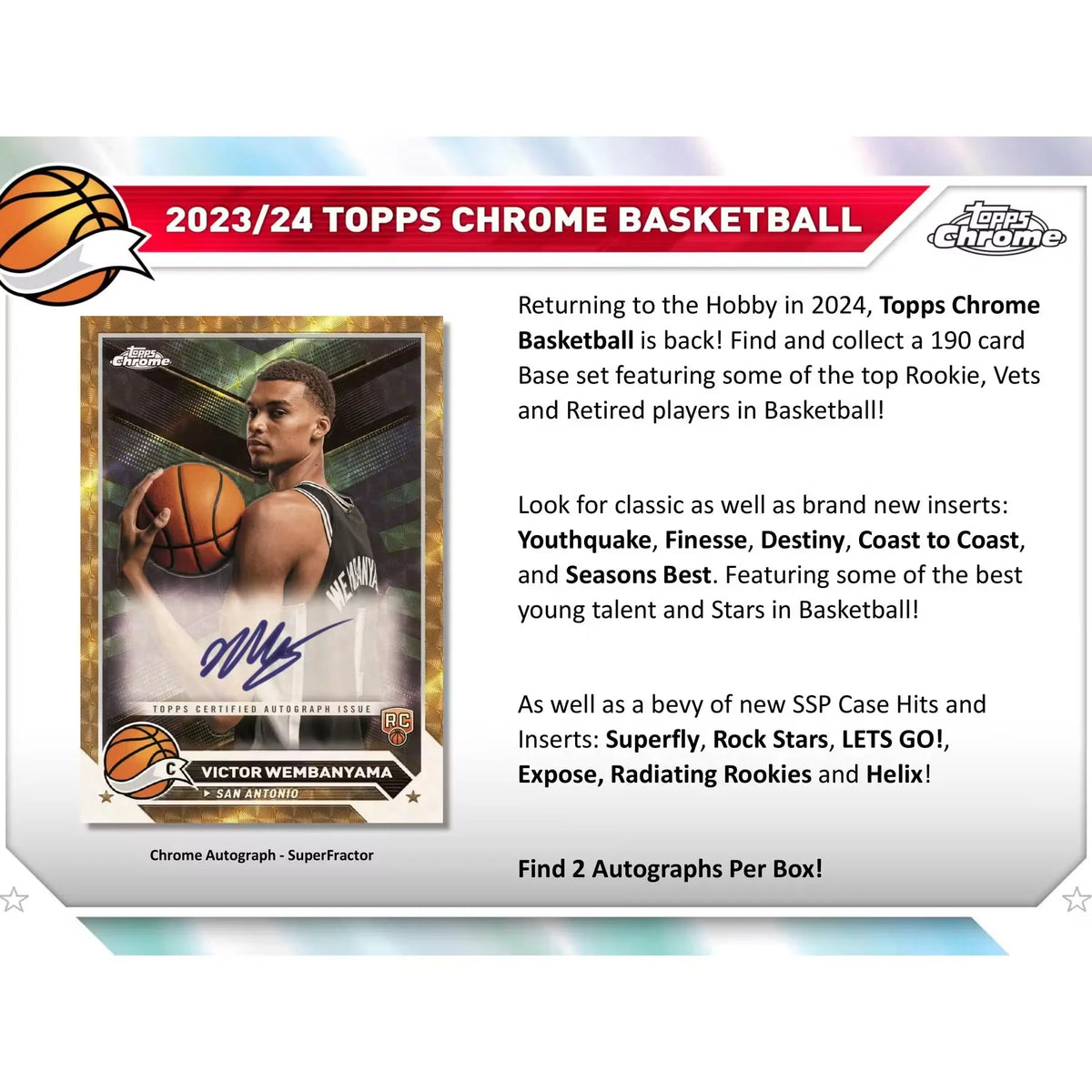 2023-24 Topps Chrome Basketball Hobby Box (Ships Sealed Only) | P5178701