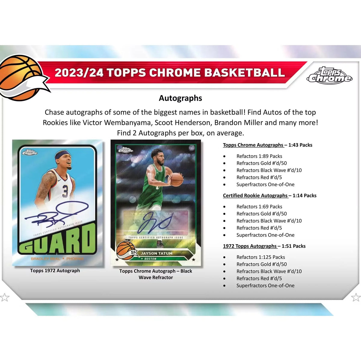 2023-24 Topps Chrome Basketball Hobby Box (Ships Sealed Only) | P5178701