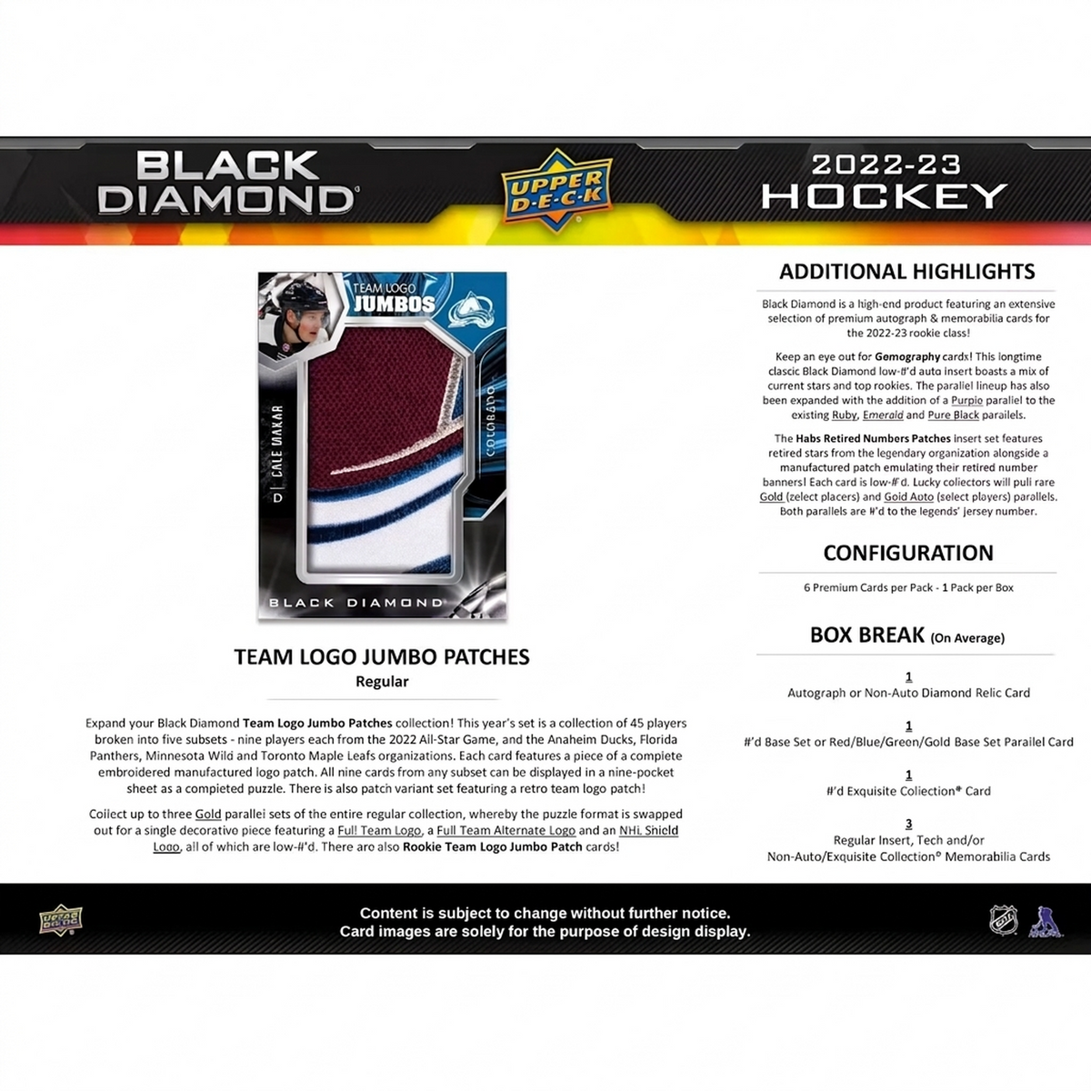 2022-23 Upper Deck Black Diamond Hockey CDD Exclusive Hobby Box | P5178875