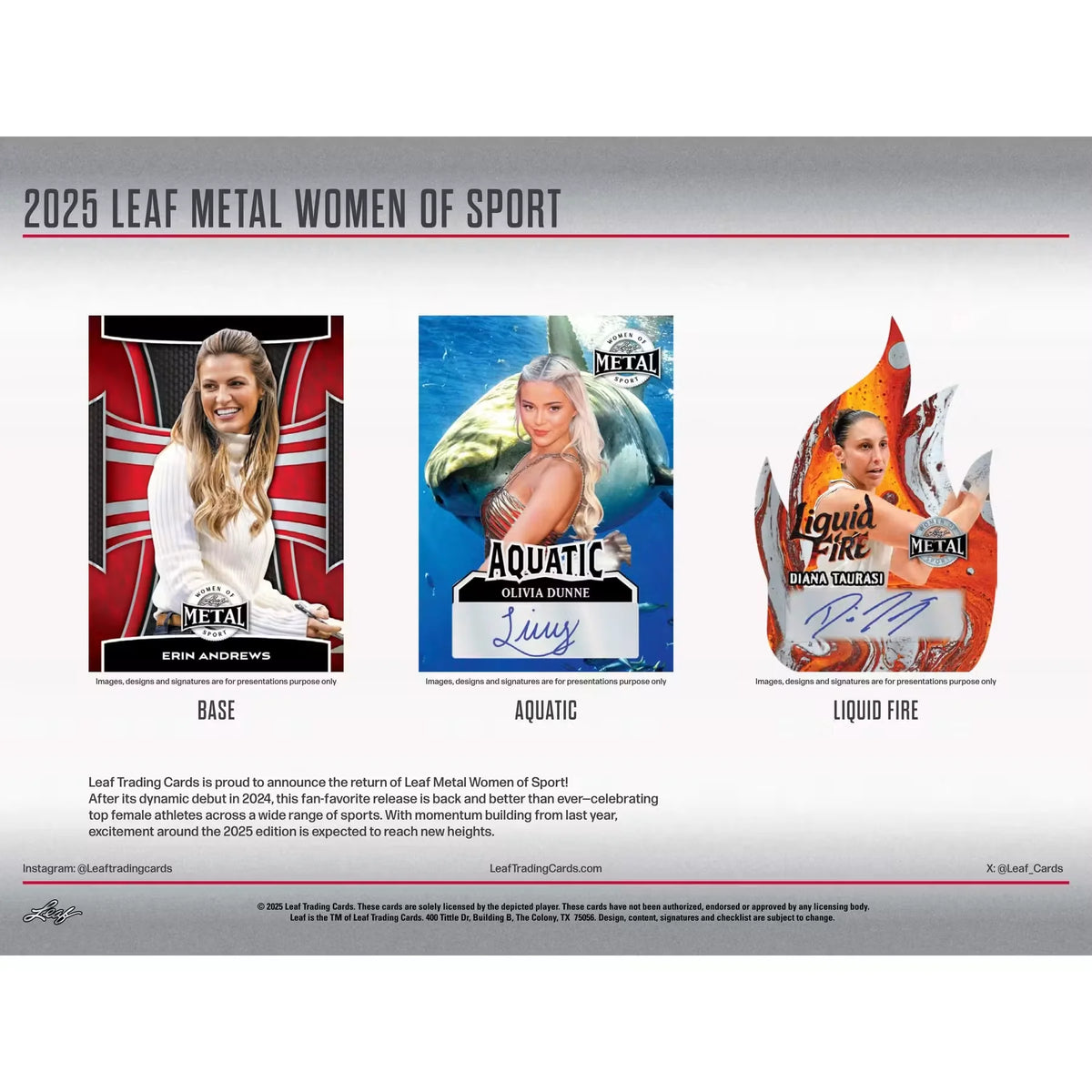2025 Leaf Metal Women of Sport Hobby Box (Ships Sealed Only) | P5179203