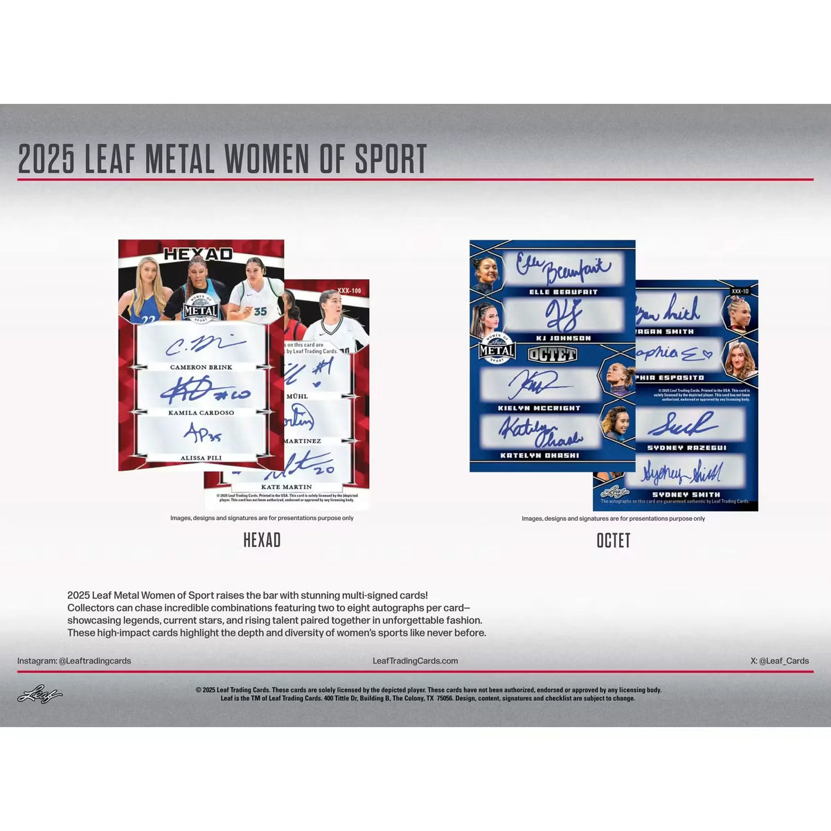2025 Leaf Metal Women of Sport Hobby Box (Ships Sealed Only) | P5179203