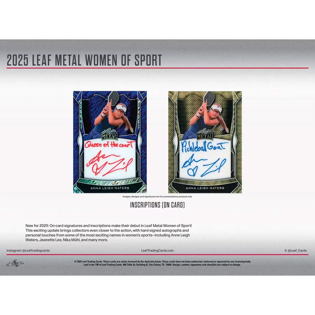 2025 Leaf Metal Women of Sport Hobby Box (Ships Sealed Only) | P5179203