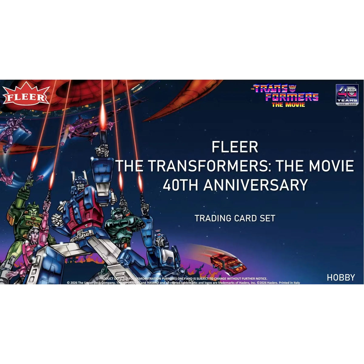 2026 Upper Deck Fleer The Transformers: The Movie 40th Anniversary Hobby Box | P5181642