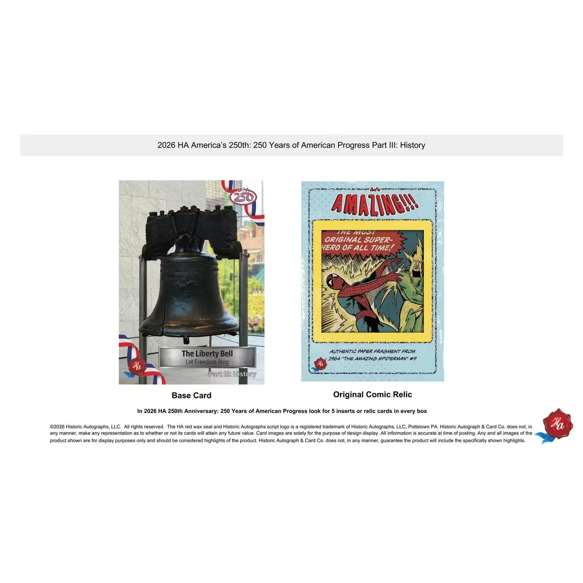 2026 Historic Autographs America's 250th Anniversary Part 3 History Hobby Box | P5181703