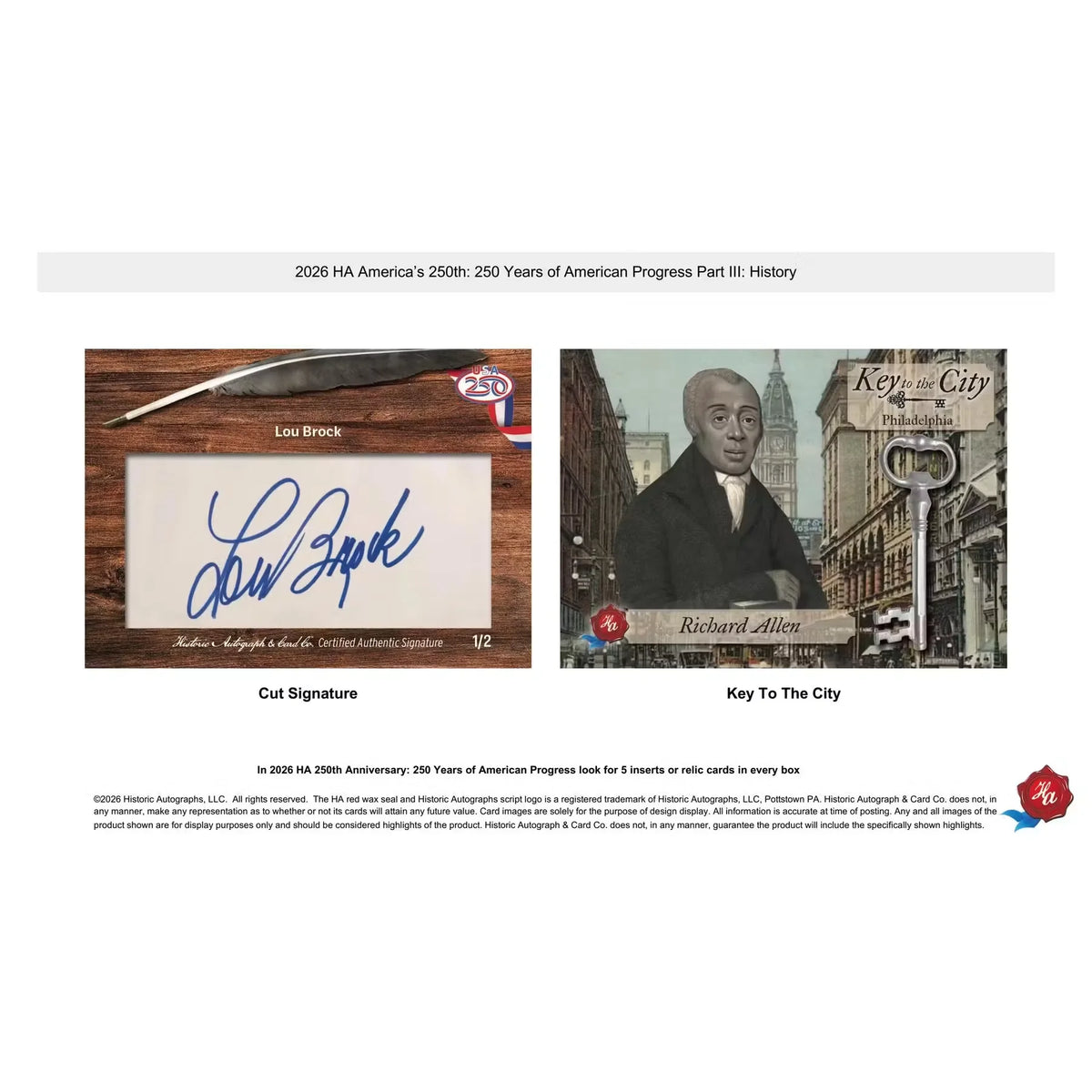 2026 Historic Autographs America's 250th Anniversary Part 3 History Hobby Box | P5181703