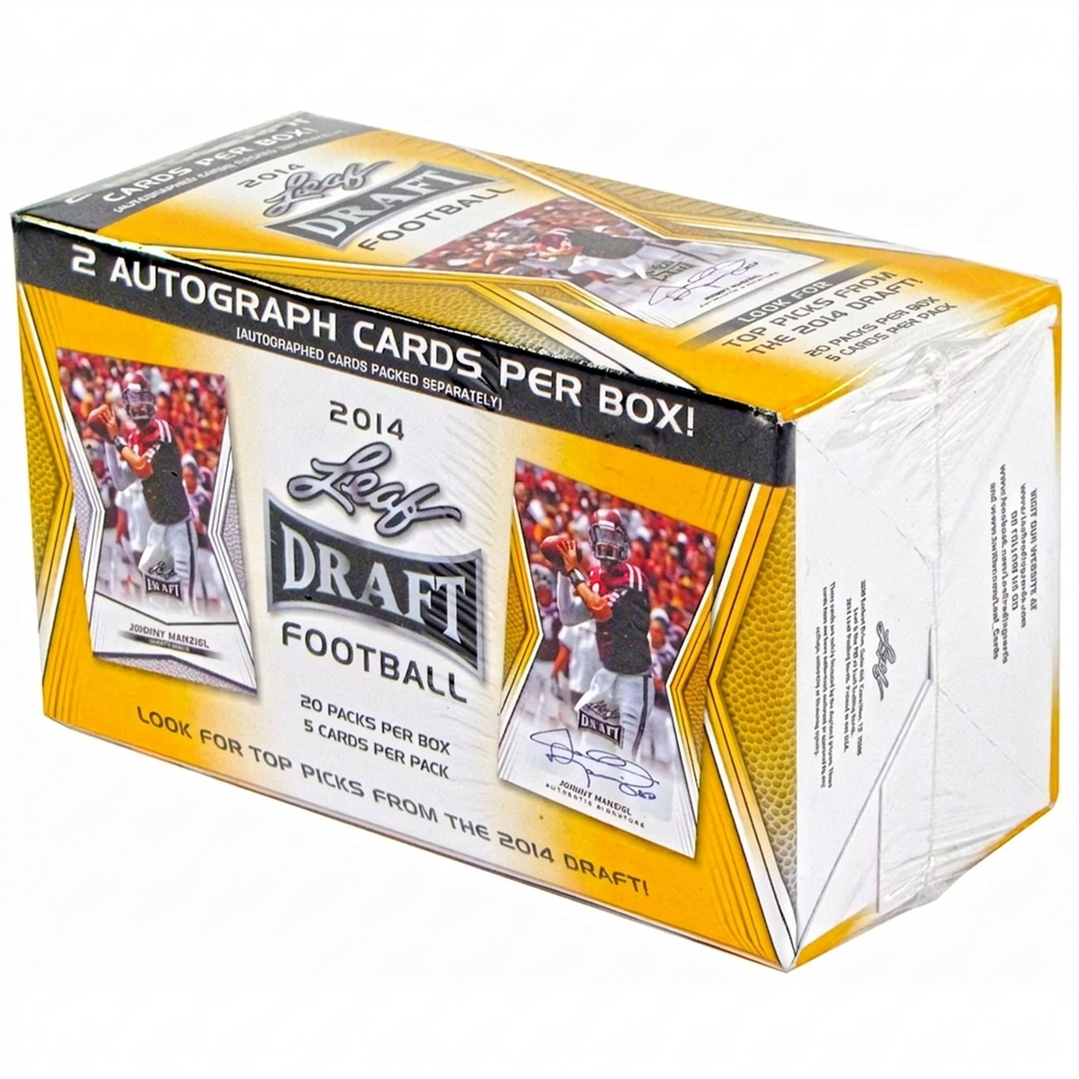 2014 Leaf Draft Football Blaster Box | 20 Packs, 2 Autos (Ships Sealed Only) | P5293954