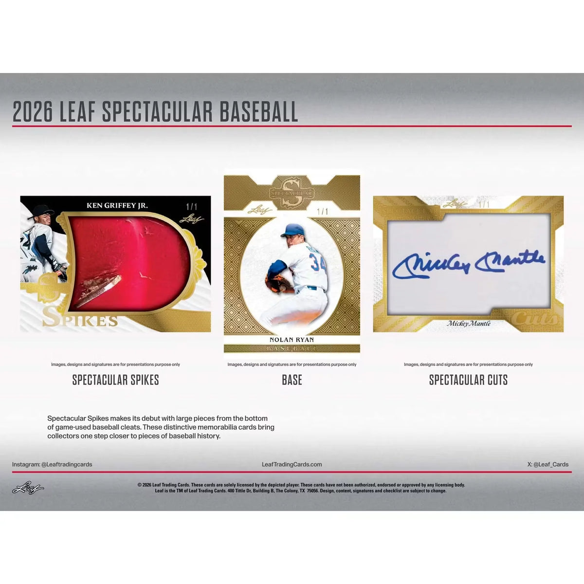 2026 Leaf Spectacular Baseball Hobby Box | Presell (Ships Sealed Only) | P5417066