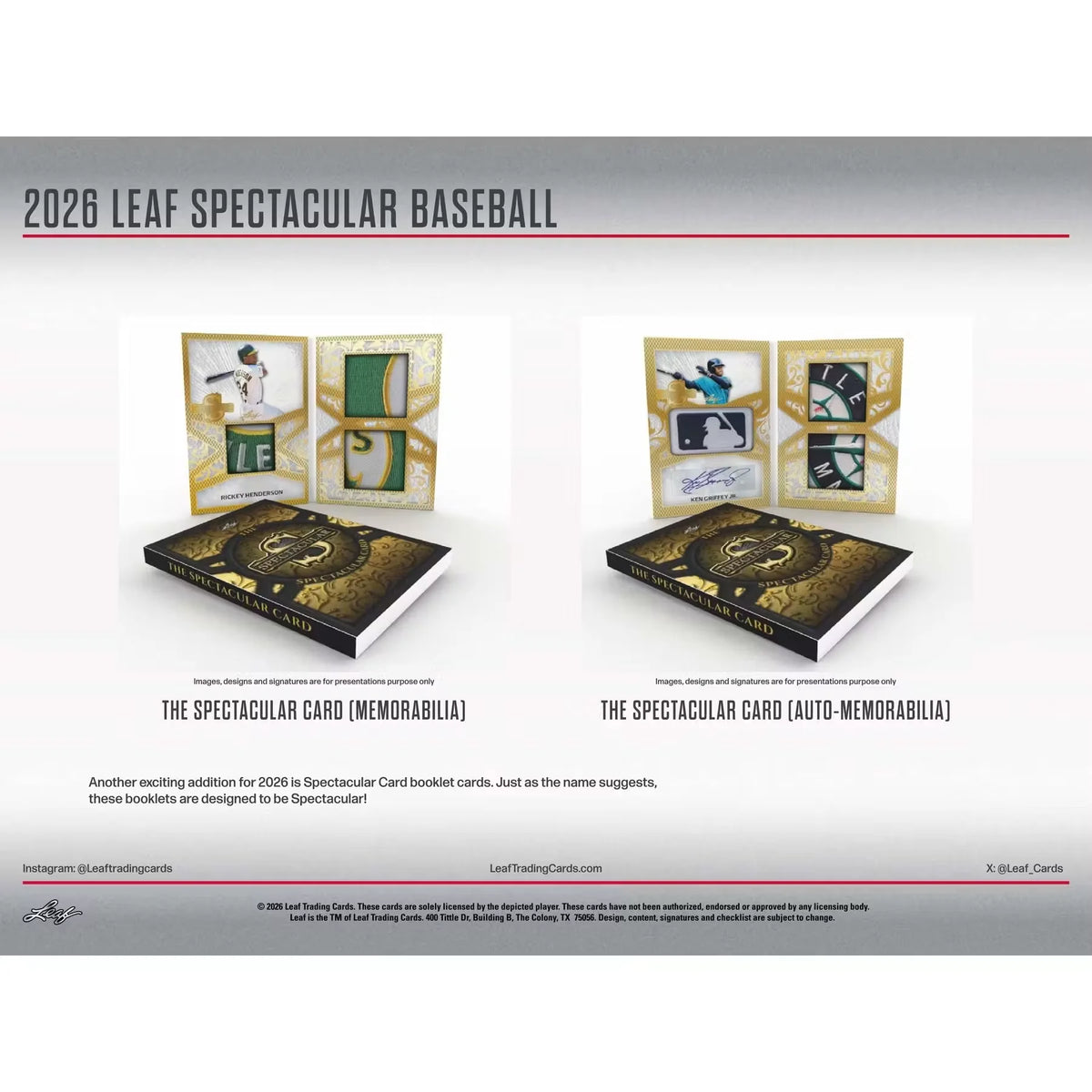 2026 Leaf Spectacular Baseball Hobby Box | Presell (Ships Sealed Only) | P5417066