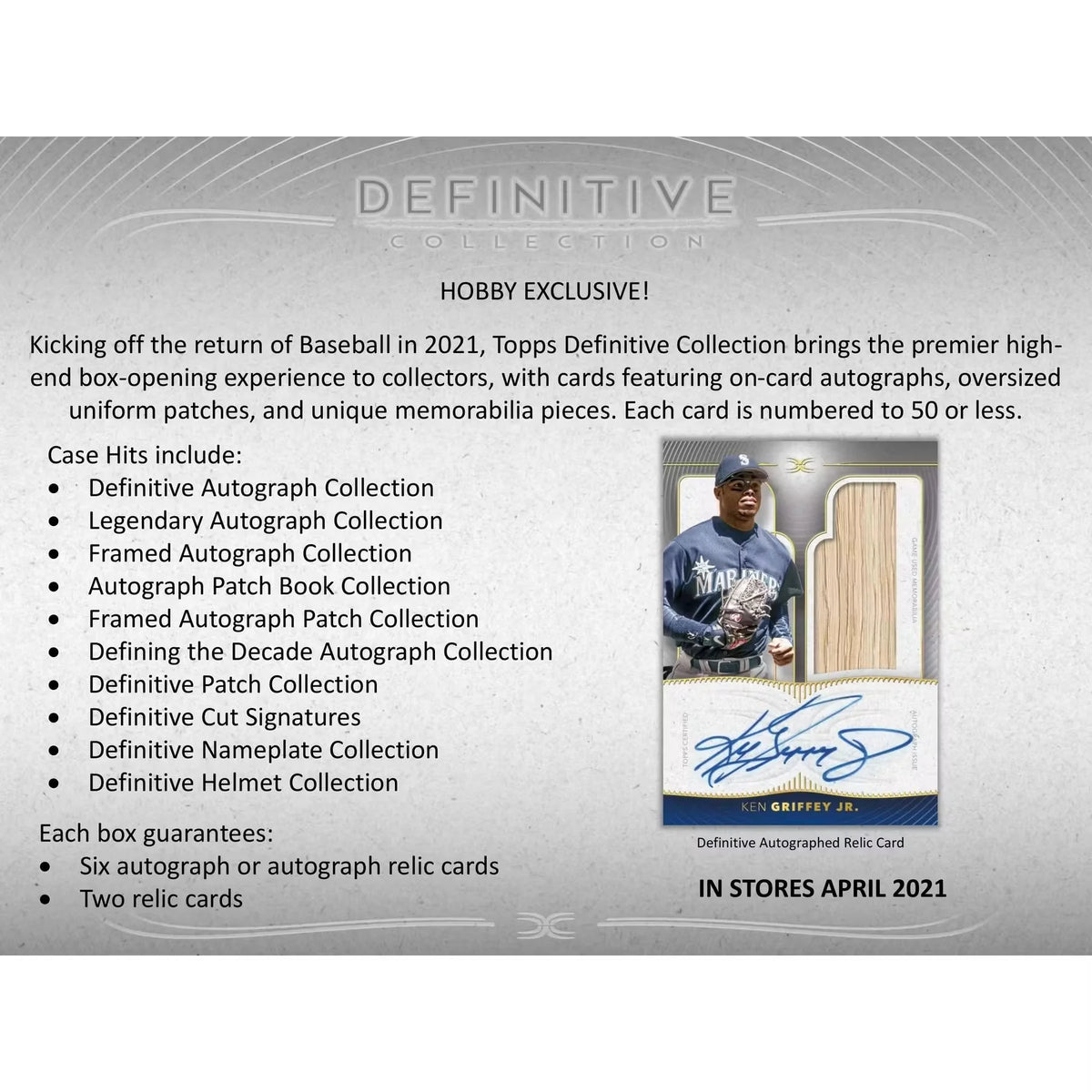 2021 Topps Definitive Collection Baseball Hobby Box (Ships Sealed Only) | P5418921