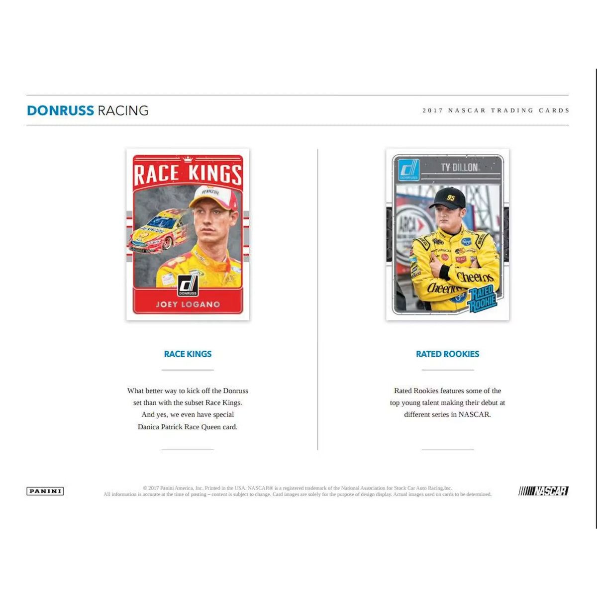 2017 Panini Donruss Racing Hobby Box (Ships Sealed Only) - D | P5537993