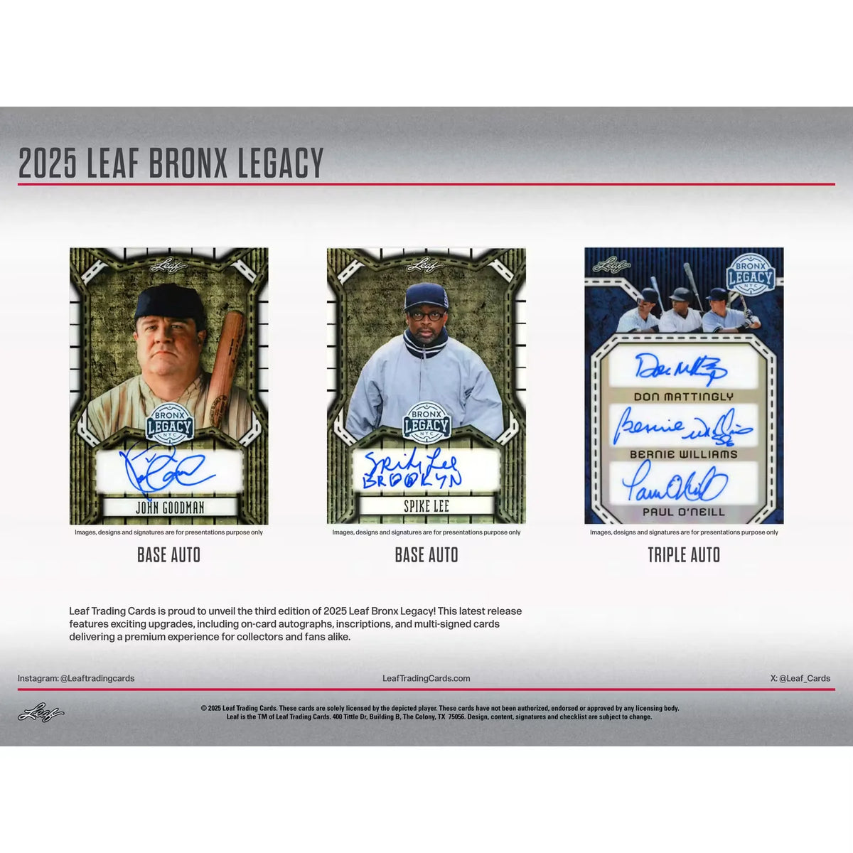 2025 Leaf Bronx Legacy Baseball Hobby Box | Four Premium Hits | P5595169