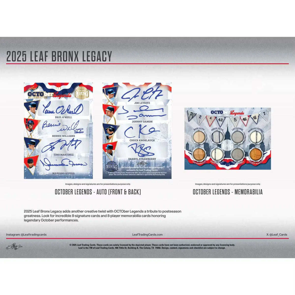 2025 Leaf Bronx Legacy Baseball Hobby Box | Four Premium Hits | P5595169