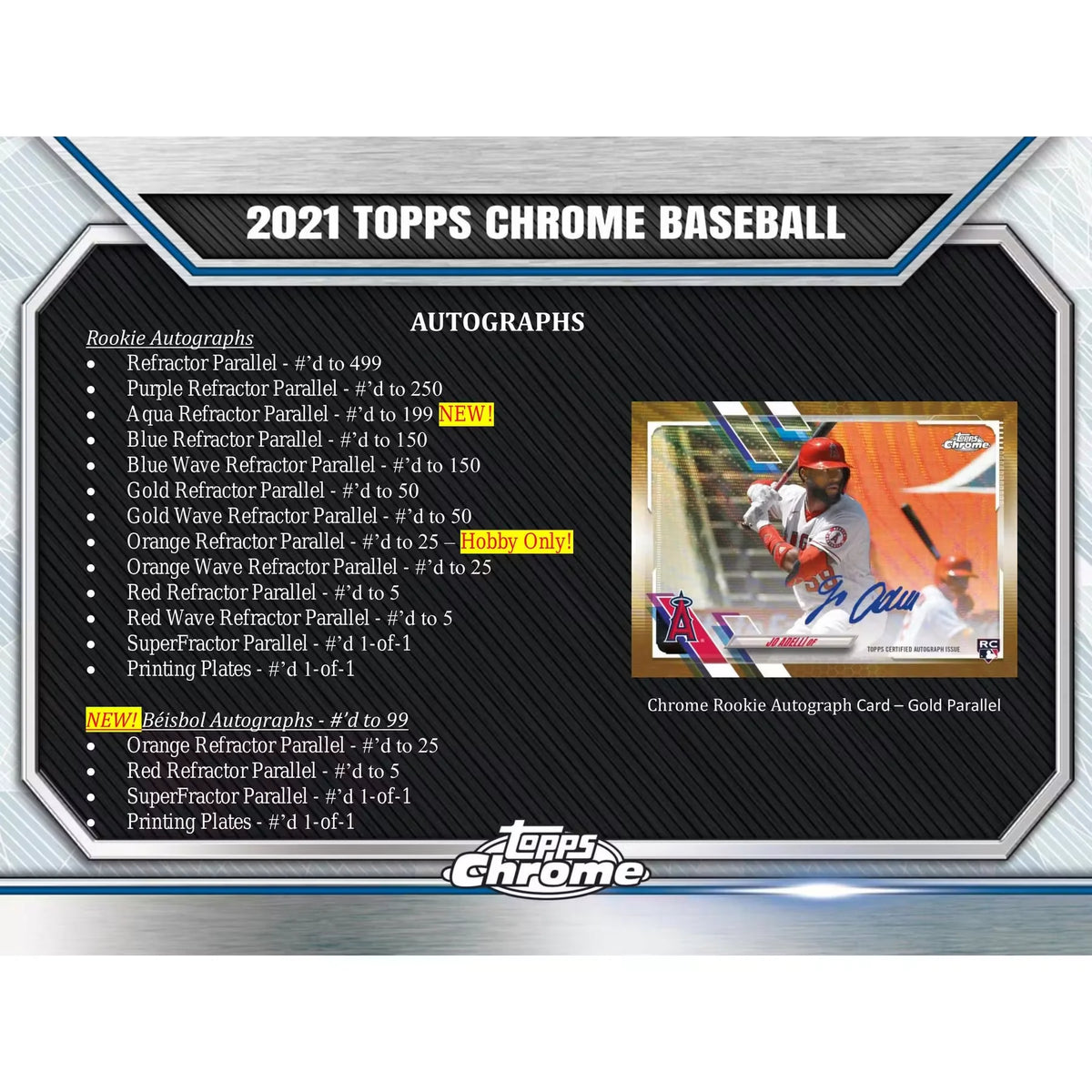 2021 Topps Chrome Baseball Hobby Box (Ships Sealed Only) - D | P5595344