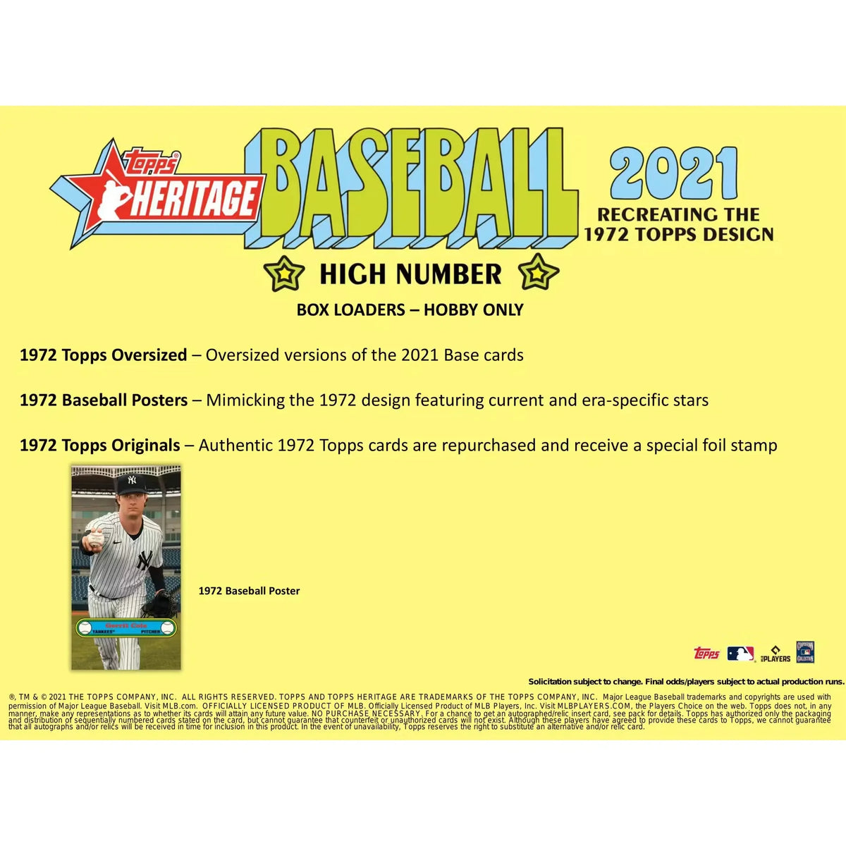 2021 Topps Heritage High Number Baseball Hobby Box (Ships Sealed Only) - D | P5595360