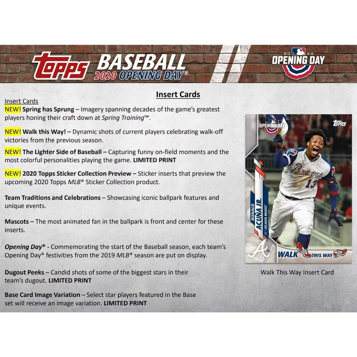 2020 Topps Opening Day Baseball Hobby Box (Ships Sealed Only) | P5595400