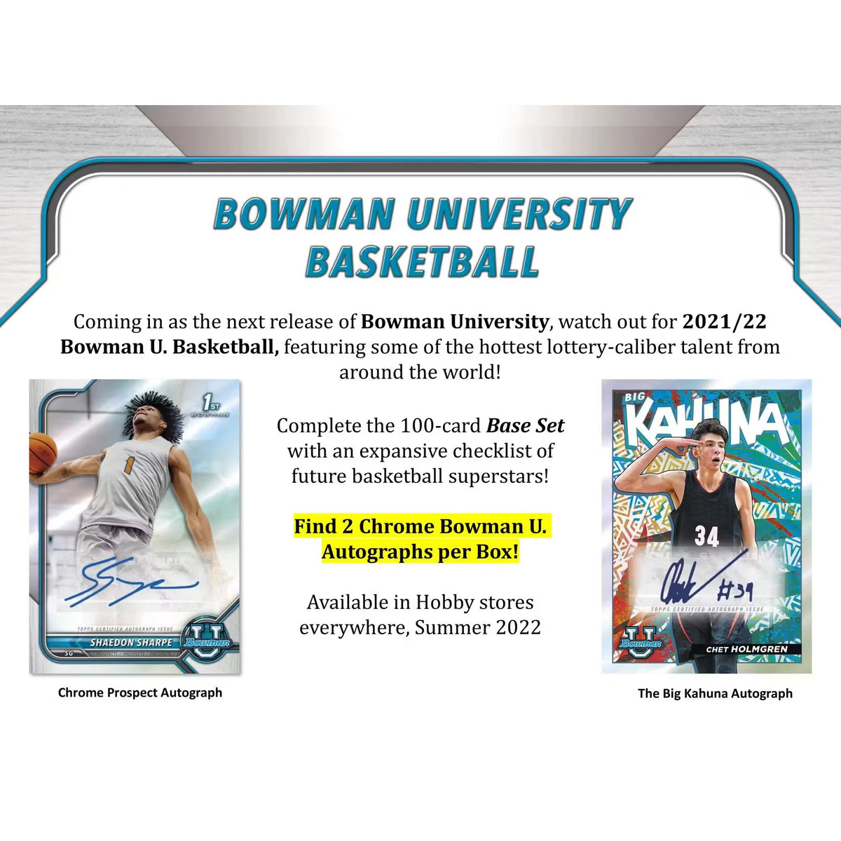 2021-22 Bowman University Basketball Hobby Box (Ships Sealed Only) - D | P5595595