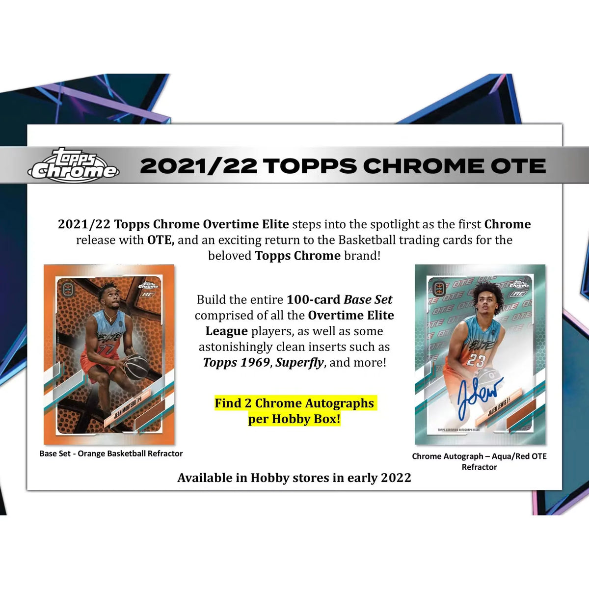 2021-22 Topps Chrome Overtime Elite Basketball Hobby Box - D | P5595615
