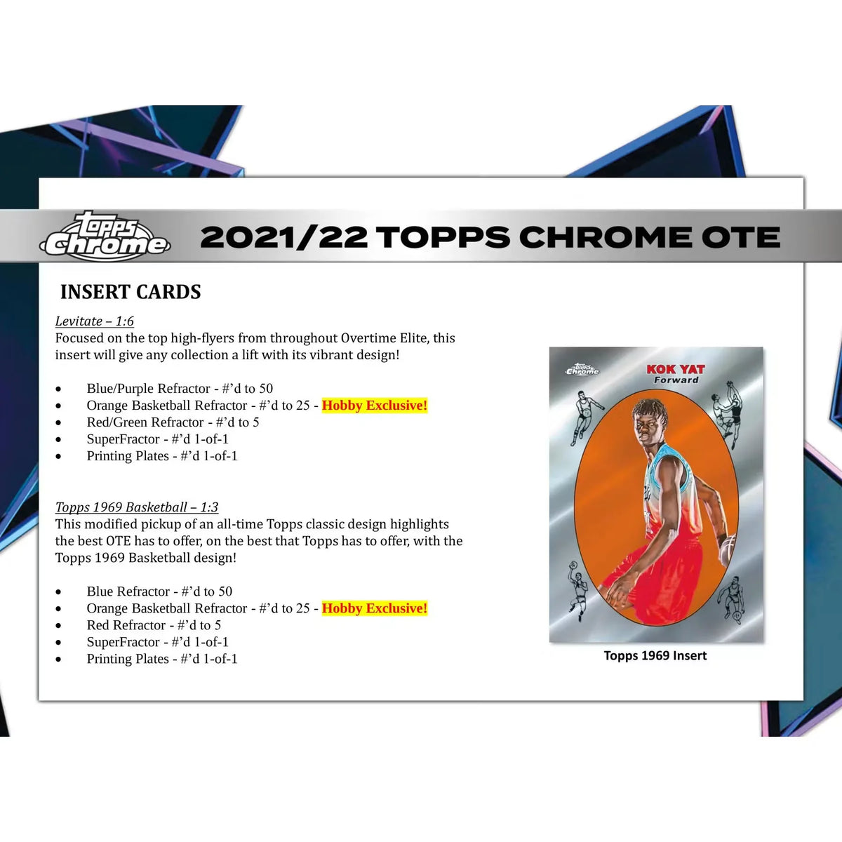 2021-22 Topps Chrome Overtime Elite Basketball Hobby Box - D | P5595615