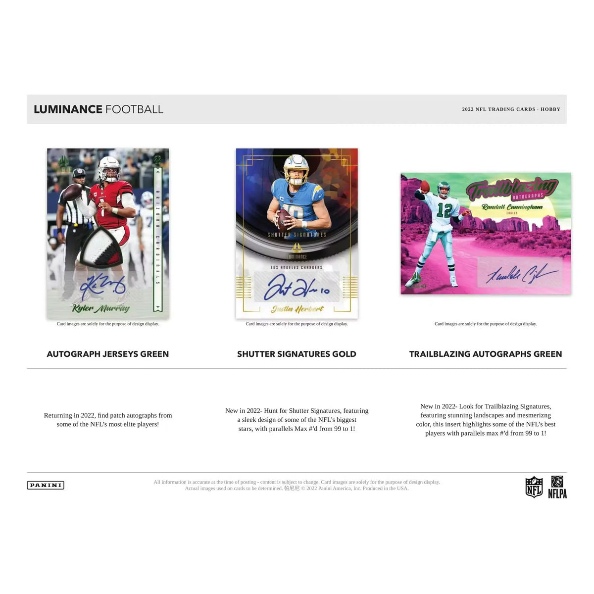 2022 Panini Luminance Football Hobby Box (Ships Sealed Only) - D | P5595687