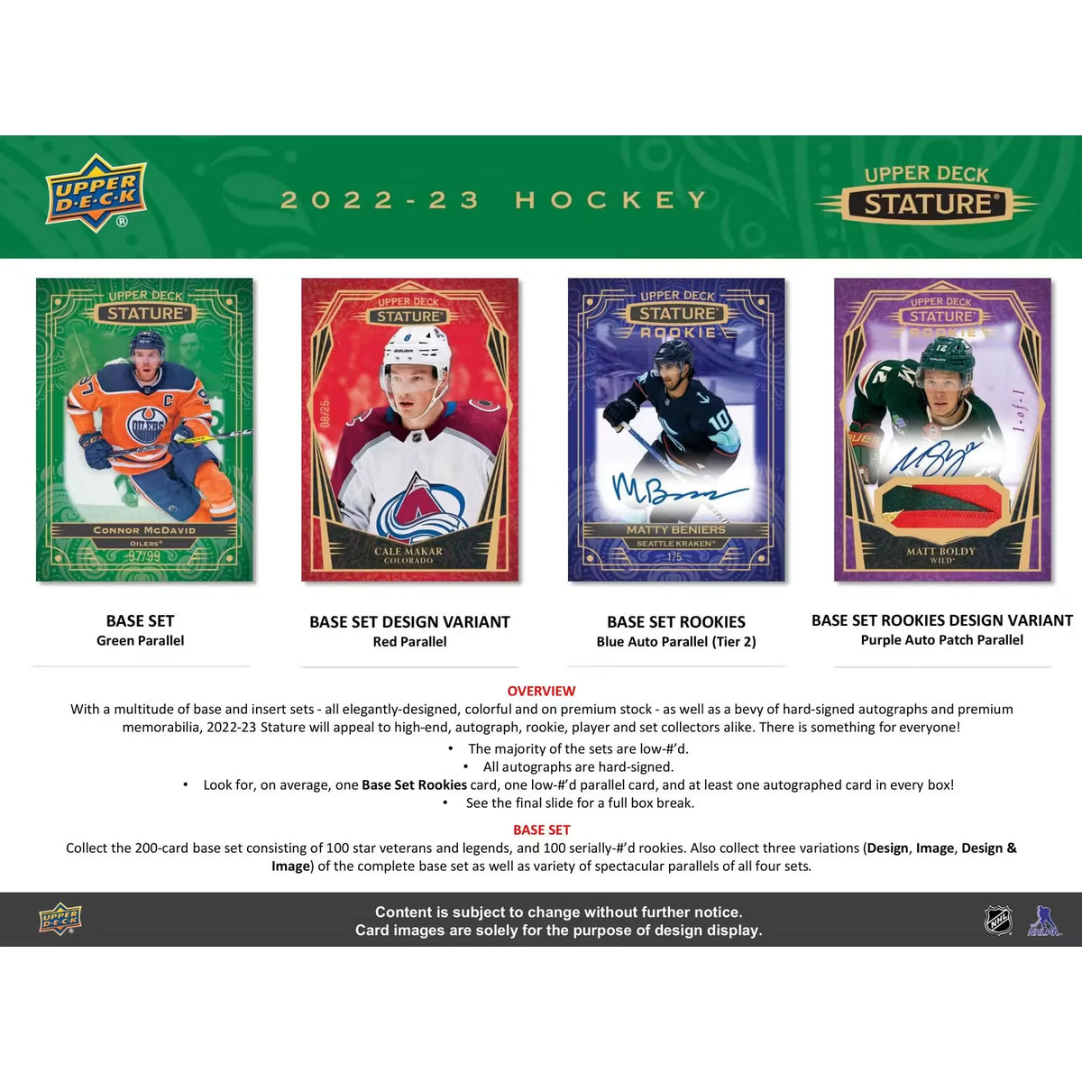 2022-23 Upper Deck Stature Hockey Hobby Box (Ships Sealed Only) | P5595752