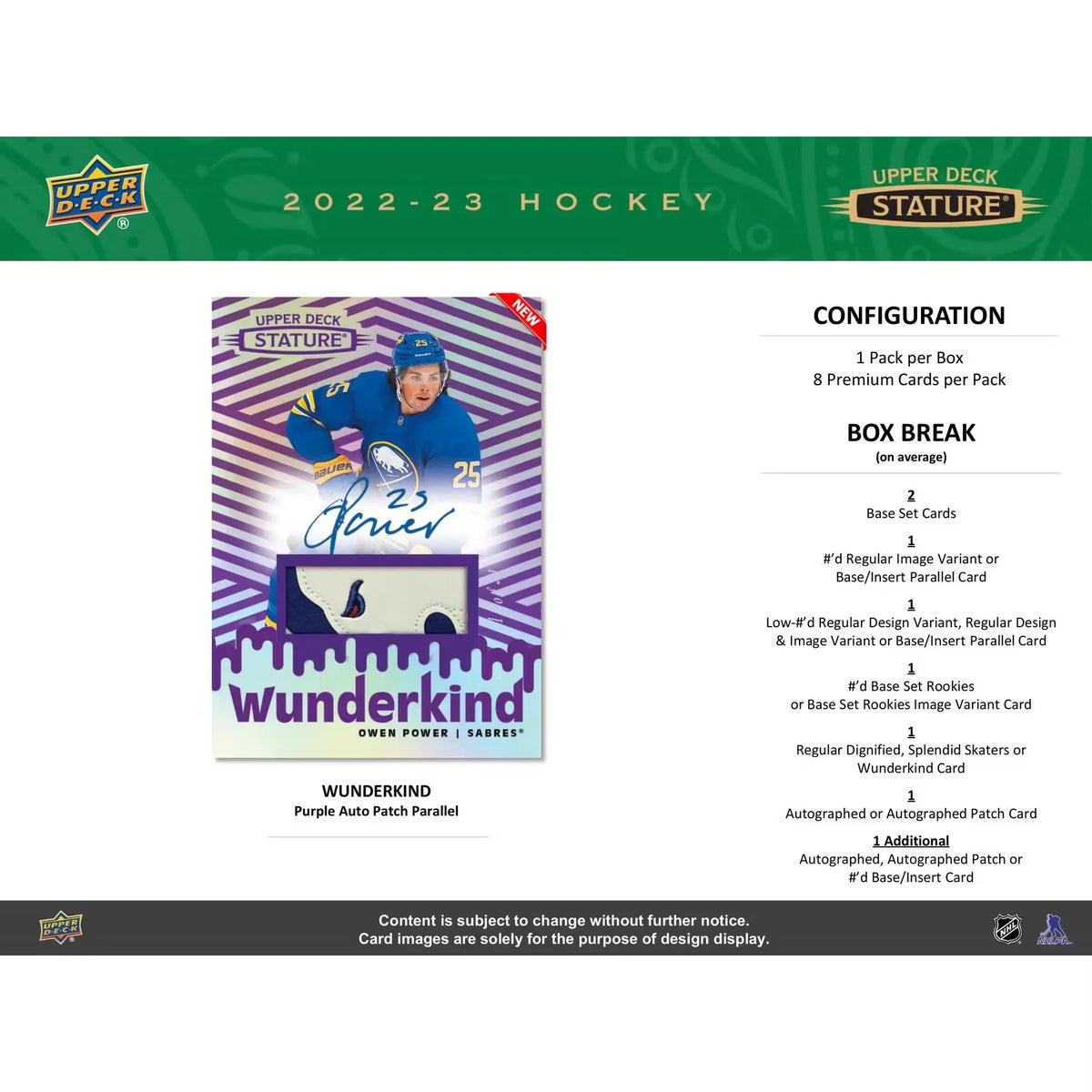 2022-23 Upper Deck Stature Hockey Hobby Box (Ships Sealed Only) | P5595752