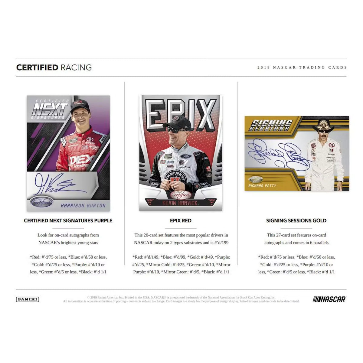 2018 Panini Certified Racing Hobby Box (Ships Sealed Only) - D | P5595787