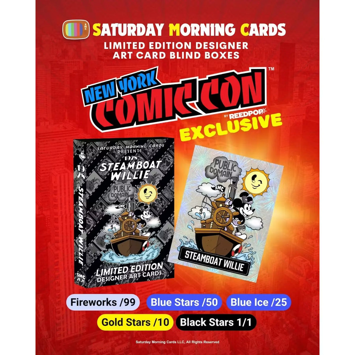 2026 Saturday Morning Cards Steamboat Willie Doodly Art | NYCC Exclusive | P5598435