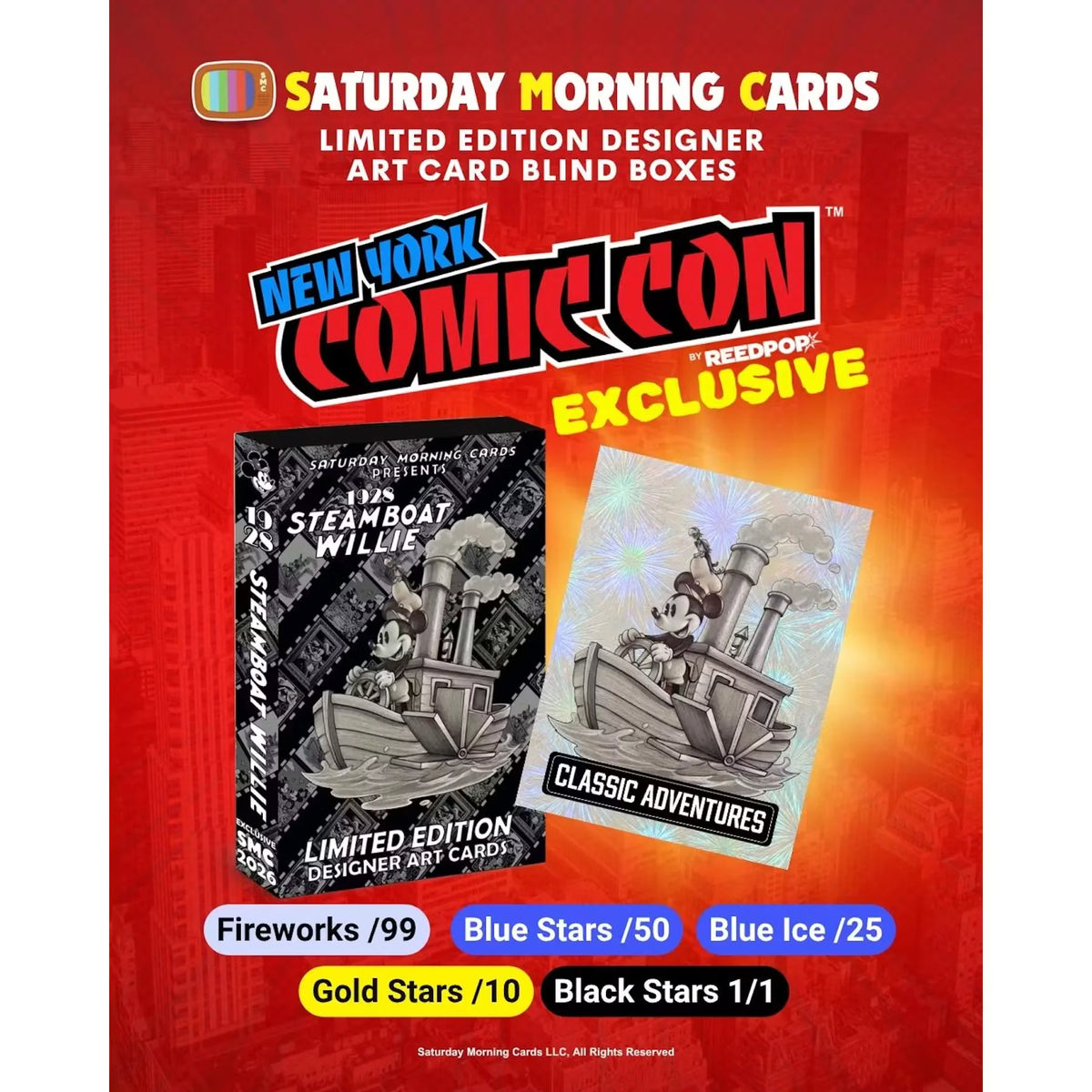2026 Saturday Morning Cards Steamboat Willie NYCC Exclusive Box | P5598469