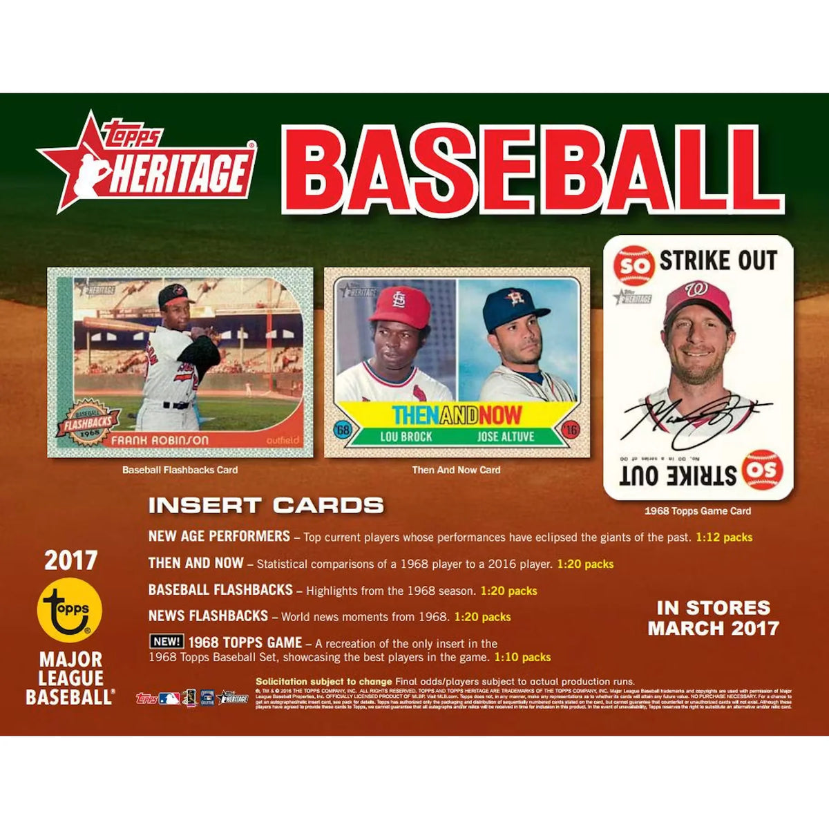2017 Topps Heritage Baseball Hobby Box (Ships Sealed Only) | P5641636