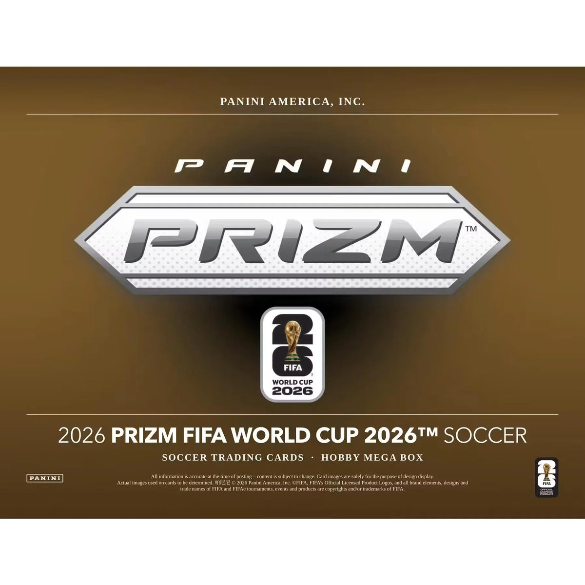 2026 Panini Prizm FIFA World Cup Soccer Mega Hobby Box (Ships Sealed Only)