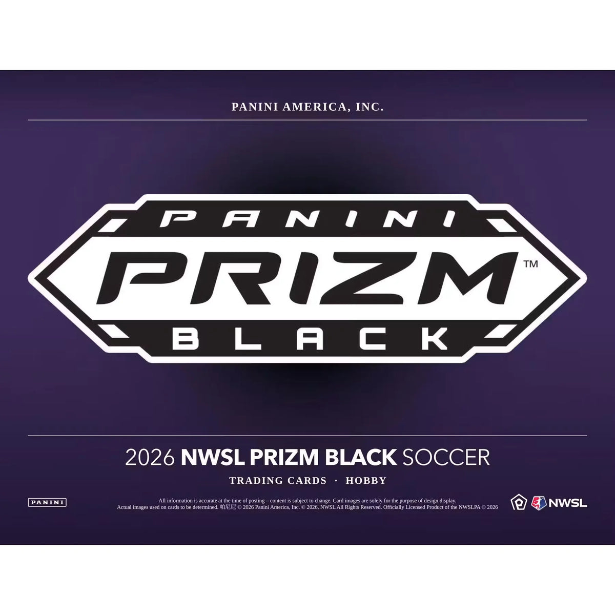 2026 Panini Prizm Black NWSL Soccer Hobby Box | Presell (Ships Sealed Only) | P5945572