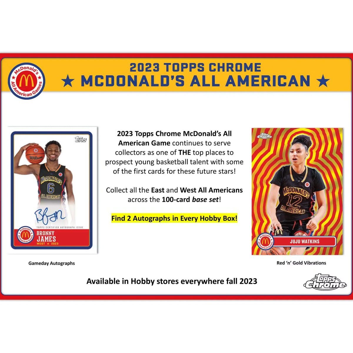 2023 Topps McDonald's All American Chrome Basketball Hobby Box | P5945950
