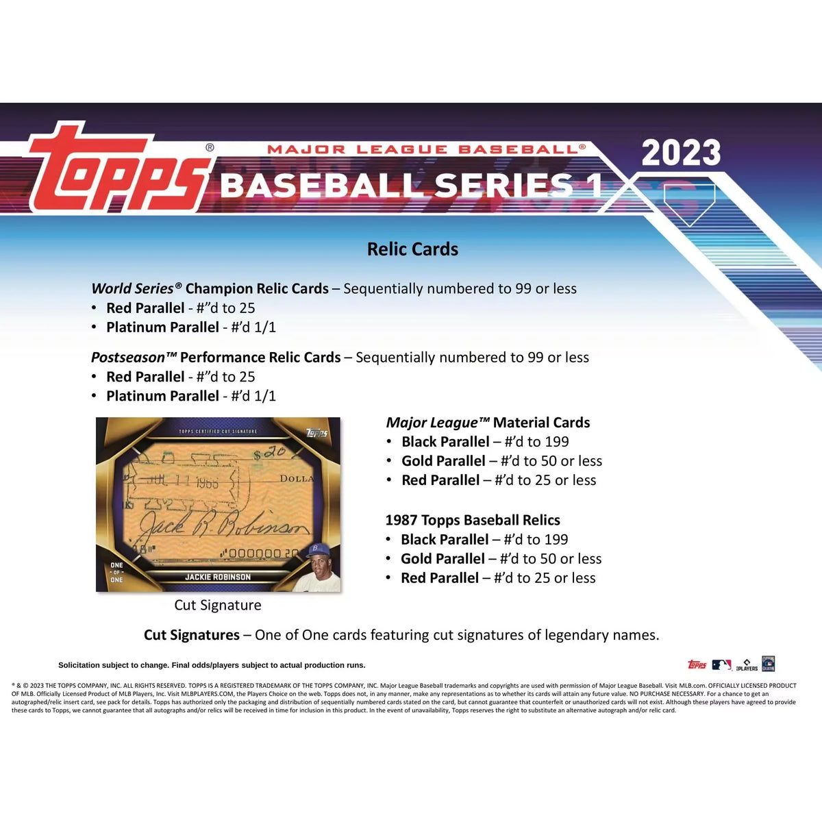 2023 Topps Series 1 Baseball Hanger Box (Ships Sealed Only) | P6052842