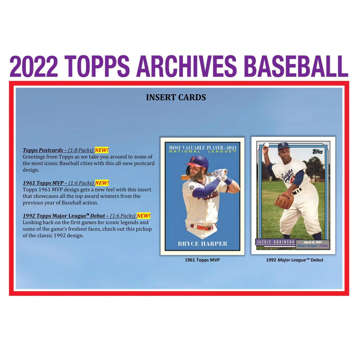 2022 Topps Archives Baseball Blaster Box (Ships Sealed Only) | P6052862