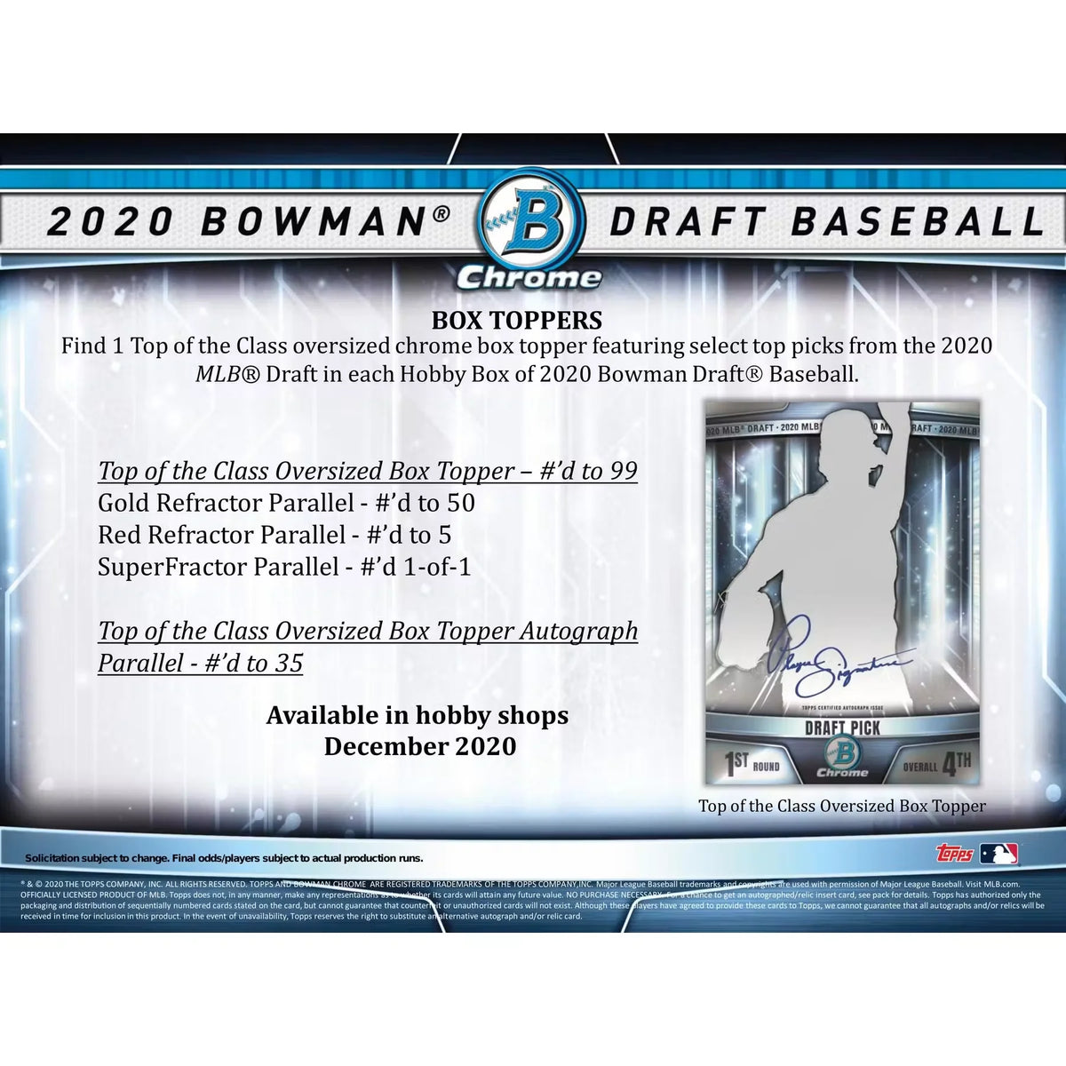 2020 Bowman Draft Baseball Hobby Jumbo Box (Ships Sealed Only) - D2 | P6052900