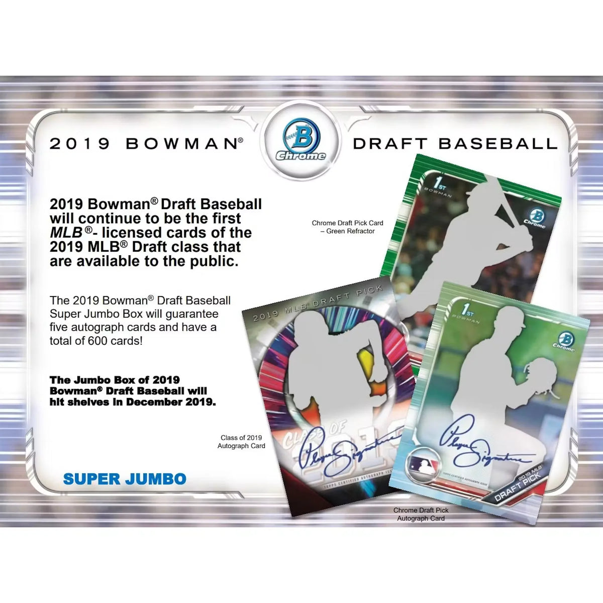 2019 Bowman Draft Baseball Super Jumbo Box (Ships Sealed Only) - D | P6052916
