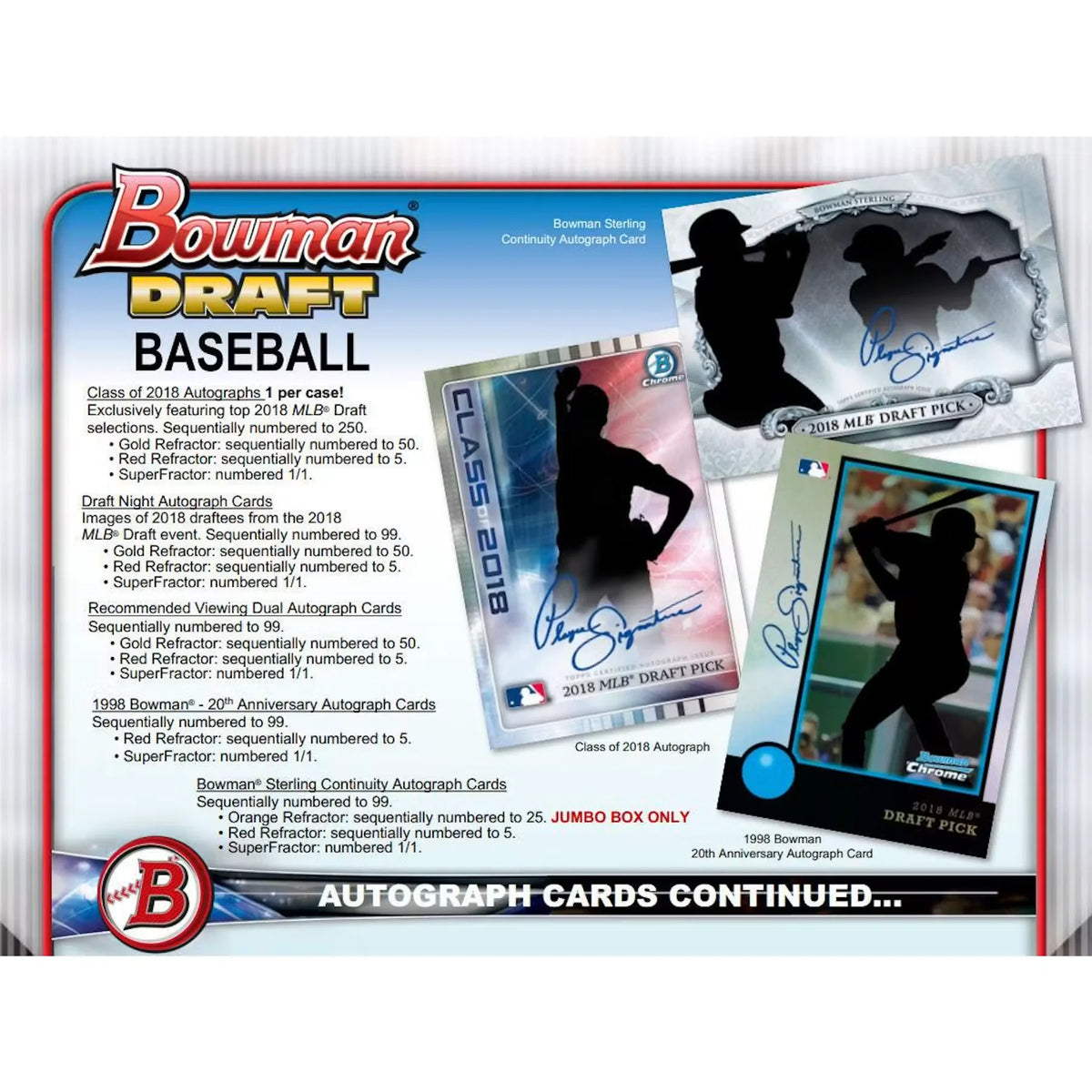 2018 Bowman Draft Baseball Hobby Jumbo Box (Ships Sealed Only) - D | P6052931
