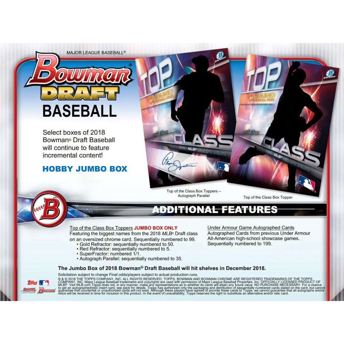 2018 Bowman Draft Baseball Hobby Jumbo Box (Ships Sealed Only) - D | P6052931