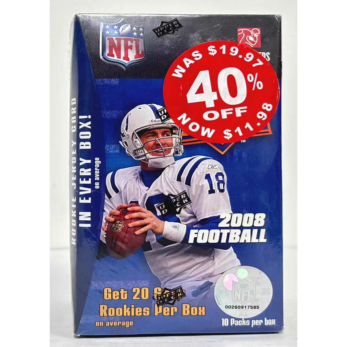 2008 Upper Deck Football Blaster Box | 10 Packs (Ships Sealed Only) | P6053380