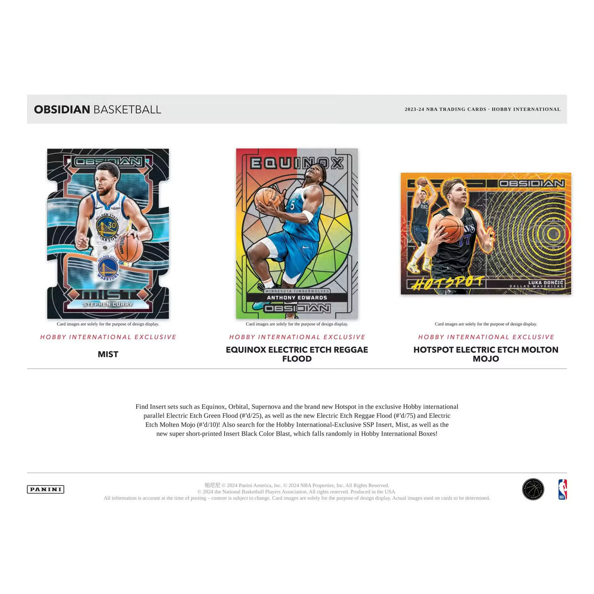2023-24 Panini Obsidian Basketball International Hobby Box - D | P6054361