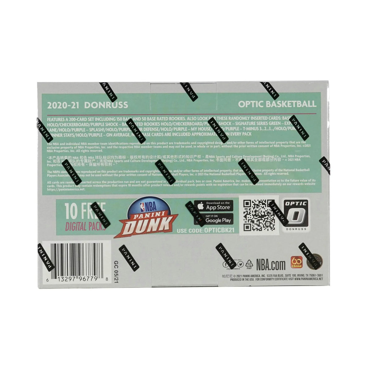 2020-21 Panini Donruss Optic Basketball Mega 56-Card Box | Purple Shock | P6054427