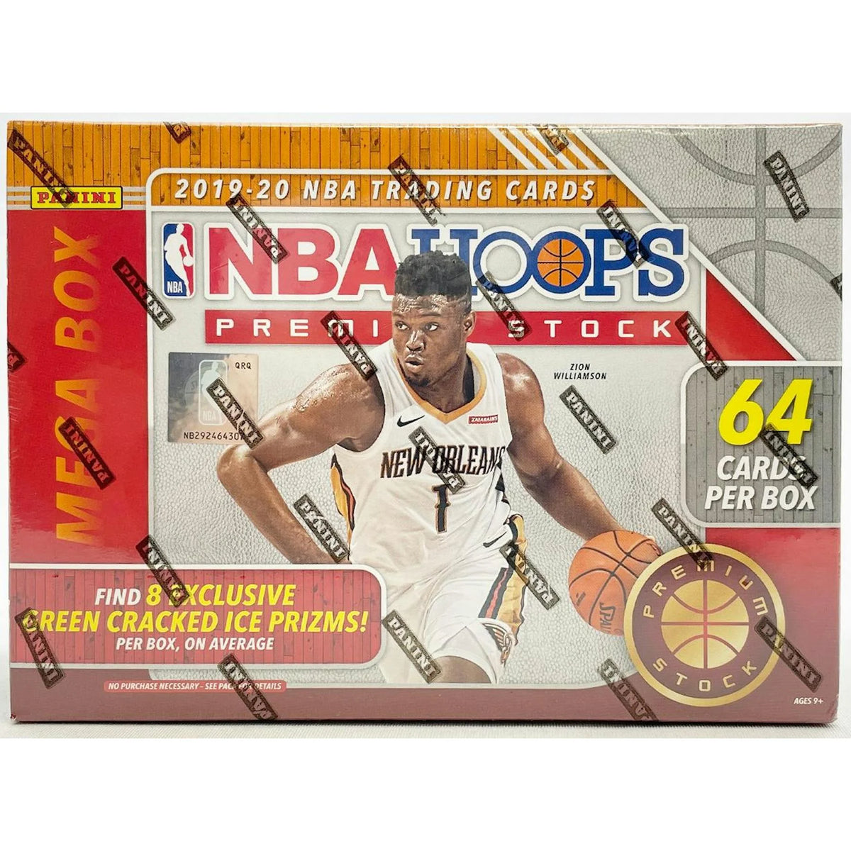 2019-20 Panini Hoops Premium Stock Basketball Mega Box (64 Cards) (Green Ice) | P6054437